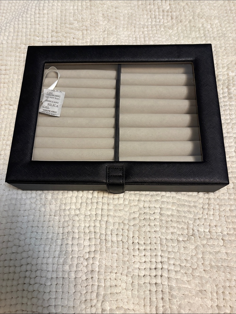 Black Jewelry Organizer Display Box with Clear Top